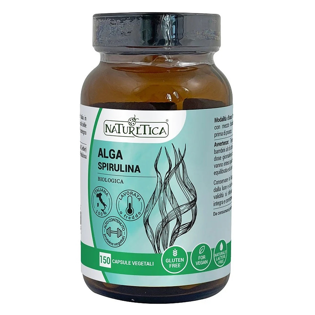 Alga Spirulina Biologica Italiana 150 Capsule Naturetica