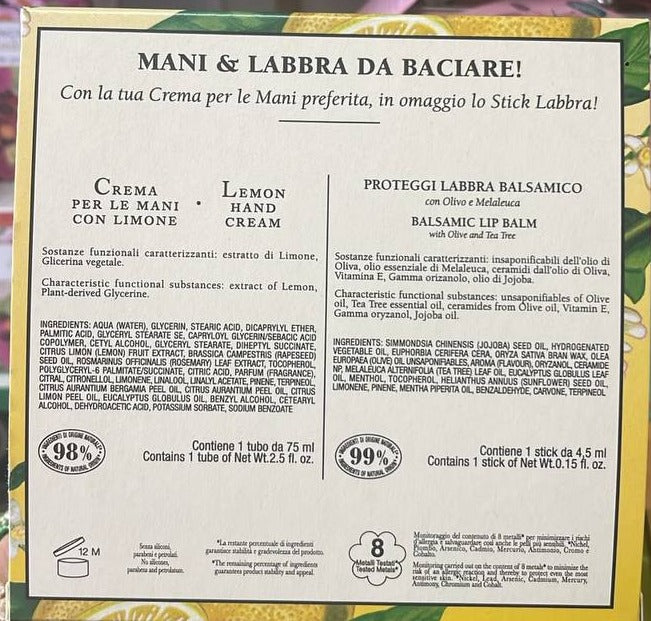 Retro confezione con ingredienti