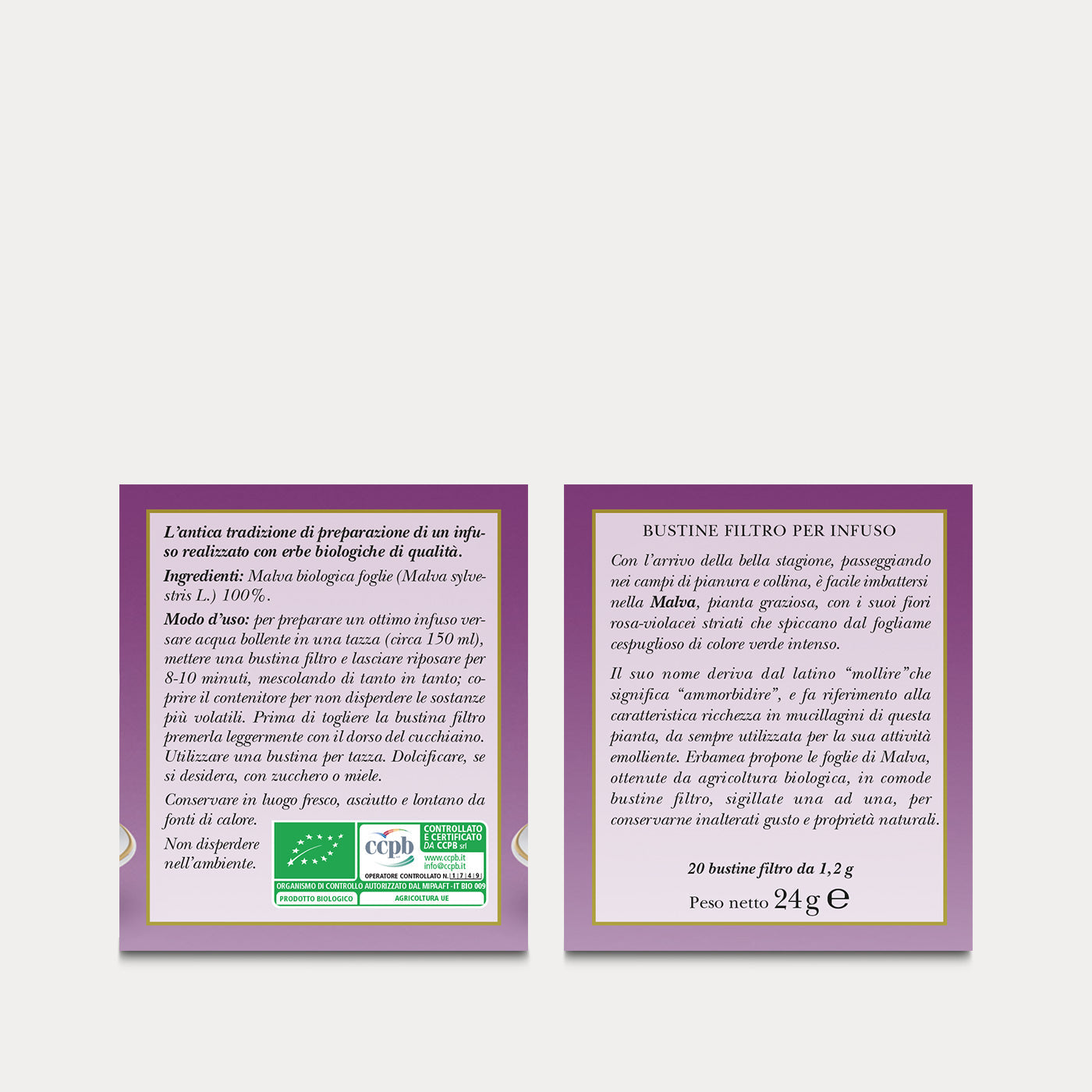 Malva Biologica – 20filtri – Erbamea — vista 2