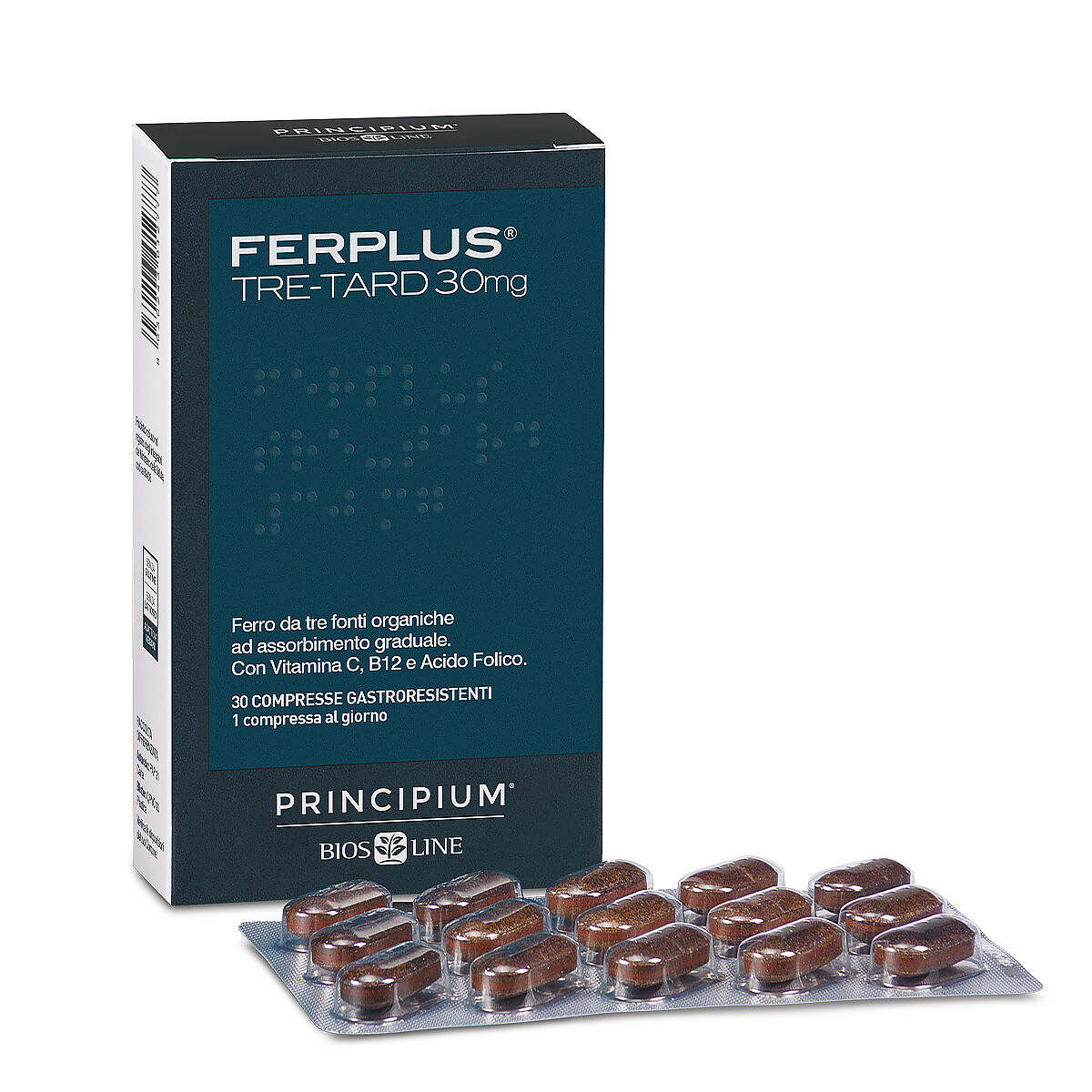 Principium Ferplus Tre-tard 30 Compresse Biosline