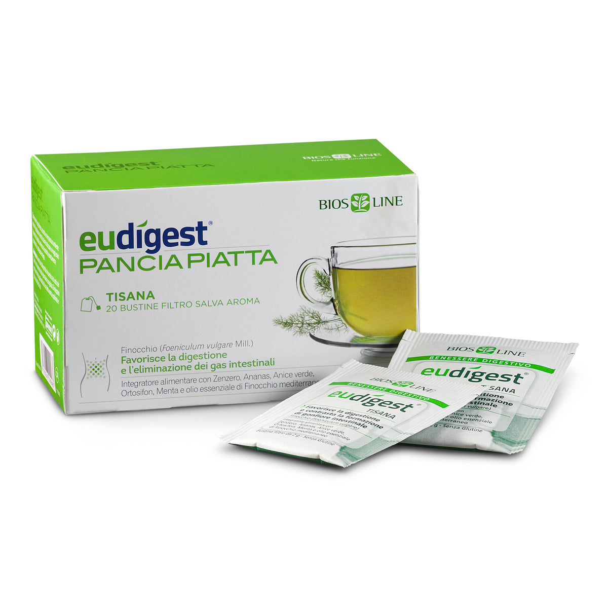 Eudigest Pancia Piatta Tisana 20 Bustine Filtro Biosline — vista 2