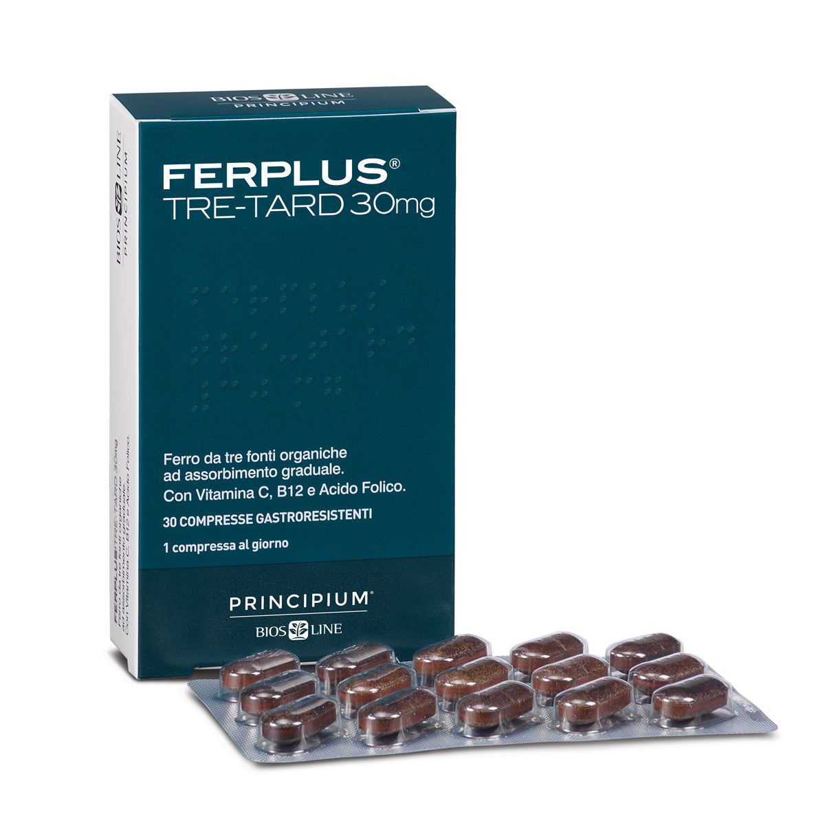 Principium Ferplus Tre-tard 30 Compresse Biosline — vista 2