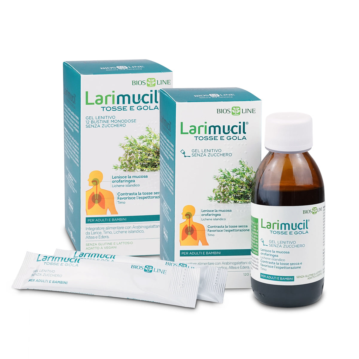 Larimucil Tosse e Gola Gel 12 Bustine Monodose – Biosline — vista 3