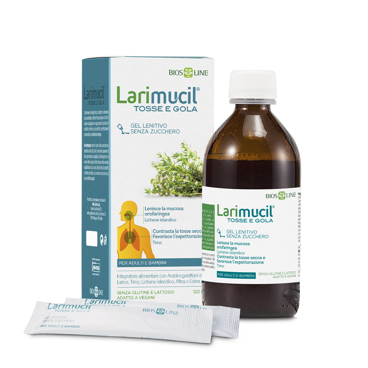 Larimucil Tosse e Gola Gel 12 Bustine Monodose – Biosline — vista 2