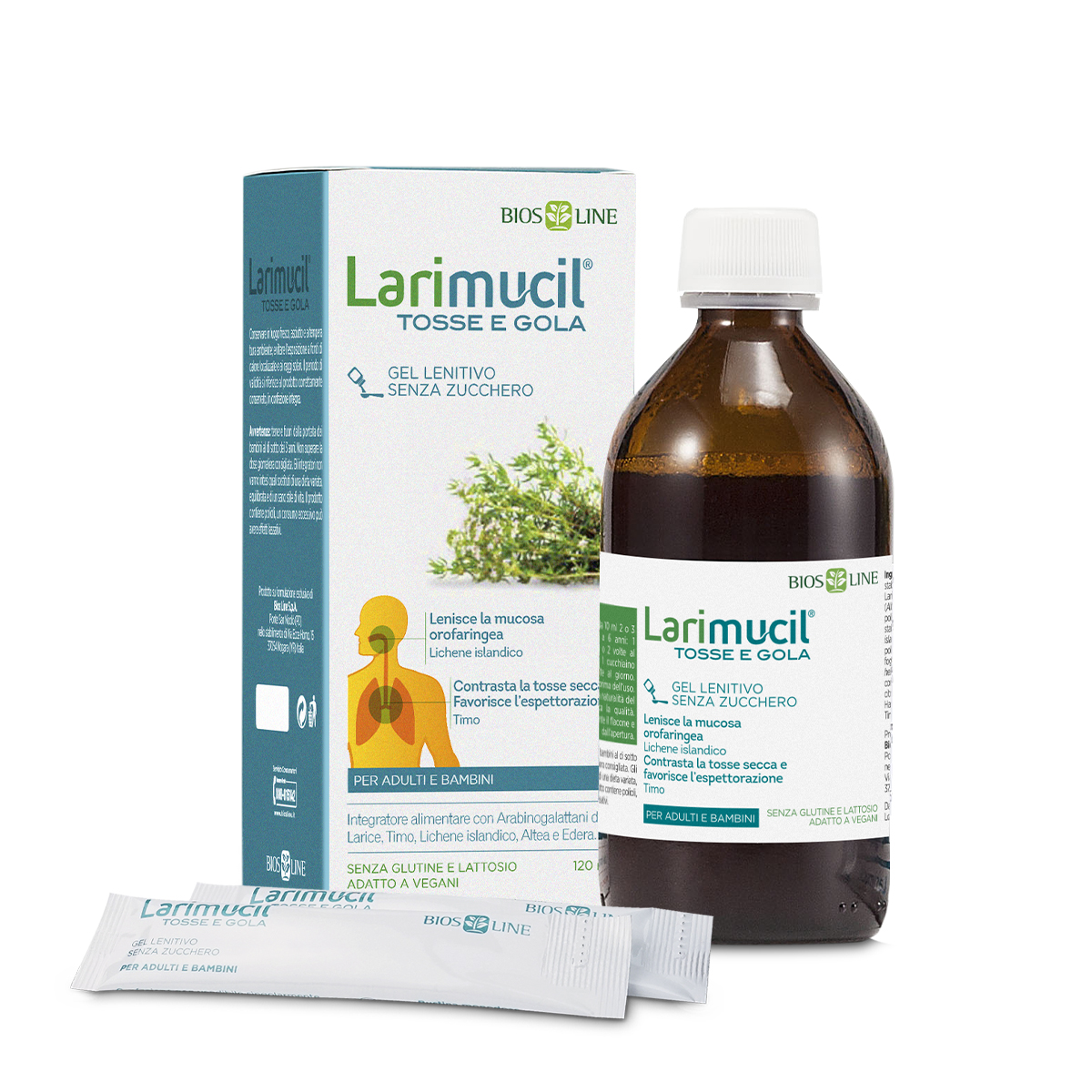 Larimucil Tosse e Gola Gel 12 Bustine Monodose – Biosline